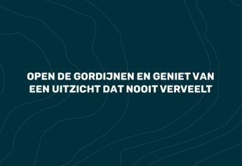 Immagine con il testo: 'Apri le tende e goditi una vista che non stanca mai', scattata al glamping Villa Oesterdam.