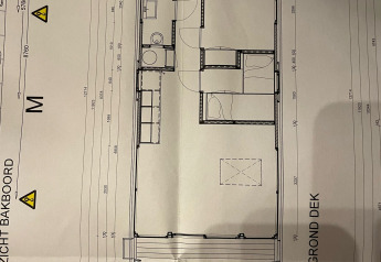 Plan du bateau-maison Aqua Dolce à Welcome In - Friesland, aux Pays-Bas, montrant la disposition.