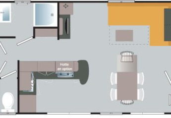 Plantegning af Premium Mobile Home med 3 soveværelser på Flower Camping Provence Vallée i Frankrig