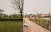 Casa a specchio all'Holiday park Eigen Wijze in Olanda, riflette natura e piccole case.