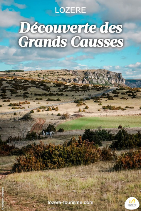 Scenic view of the Grands Causses in Lozère, France, taken from Flower Camping Le Pont du Tarn holiday park.