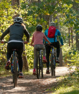 Familia en bici - Vodatent - Camping Swinnenbos - Molenstede - Brabante flamenco - Bélgica