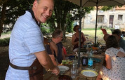 Terrasse - Vodatent - Camping la Cour d_Enchère - Saint-Palais - Auvergne-Rhone-Alpes - Frankrig
