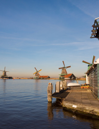 Cinco molinos de viento, Zaanse Schans, Holanda Septentrional, Países Bajos