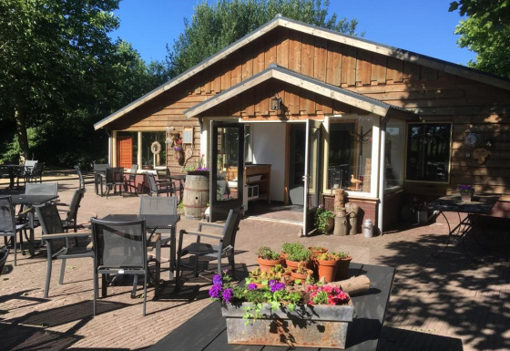 Restaurant met terras - Vodatent - Camping de Zwammenberg  - De Moer - Noord-Brabant - Nederland