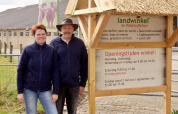 Entrance with owners - Vodatent - Water buffalo farm - Oldemarkt - Overijssel - Netherlands