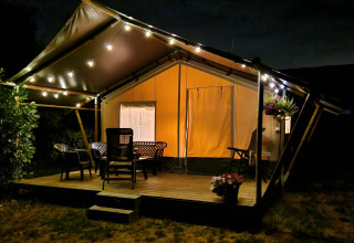 Tenda Safari di sera - Camping Eefting - Vodatent - Rohel, Frisia, Paesi Bassi(2)