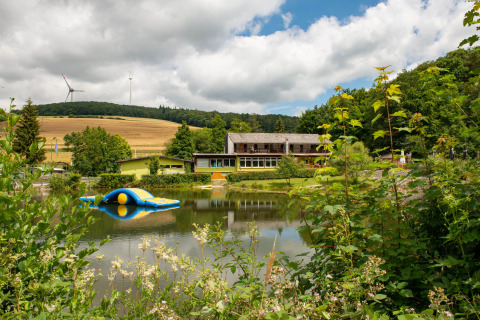 Pond with inflatable attribute Camping Donnersberg in Gerbach, Rheinland-Pfalz, Germany