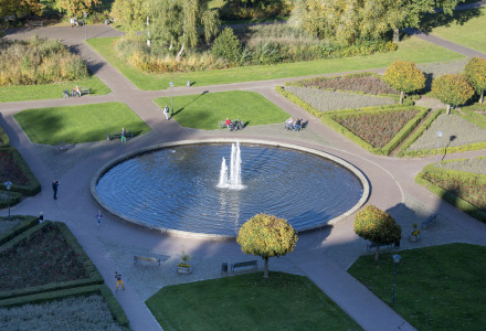 Vista aérea de una fuente en Bad Bentheim, Baja Sajonia, Alemania - uso editorial