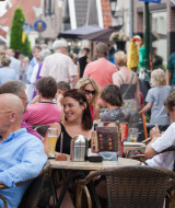 Vol terras in Ootmarsum, Overijssel, Nederland - editorial use