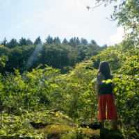 Niño en el bosque - Camping Bockenauer Schweiz - Vodatent - Bockenau, Renania-Palatinado, Alemania