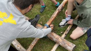 Building a raft together - Camping Yttermalungs - Vodatent - Yttermalung, Dalarna, Sweden
