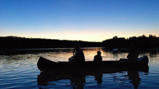 Am Fluss bei Sonnenuntergang - Camping Yttermalungs - Vodatent - Yttermalung, Dalarna, Schweden