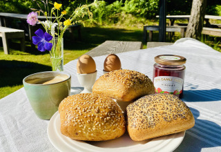 Desayuno - Tolne Camping - Vodatent - Sindal, Jutlandia Septentrional, Dinamarca