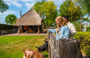 Cabras en el pasto de los animales - EuroParcs De Wije Werelt - Otterlo, Güeldres, Países Bajos
