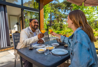 Toasting on terrace - EuroParcs De Wije Werelt - Otterlo, Gelderland, Netherlands