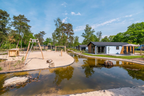 Water and playground on park - EuroParcs De Hooge Veluwe - Arnhem, Gelderland, Netherlands