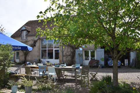 Terrasse - Voda-Zelt - Camping Domaine Bleu Celeste - Couleuvre - Auvergne-Rhone-Alpes - Frankreich