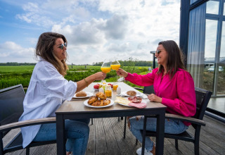 Eating on the terrace - EuroParcs Poort van Zeeland - Hellevoetsluis, South Holland, Netherlands