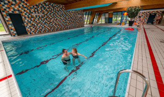 People in the indoor pool - EuroParcs Schoneveld - Breskens, Zeeland, Netherlands.