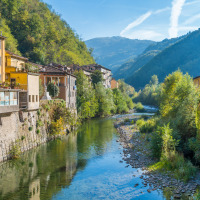 Bagni di Lucca, nær Lucca, Toscana, Italien