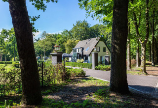 Holiday cottage at Résidence Lage Vuursche in Utrecht, Netherlands, surrounded by trees and peaceful nature.