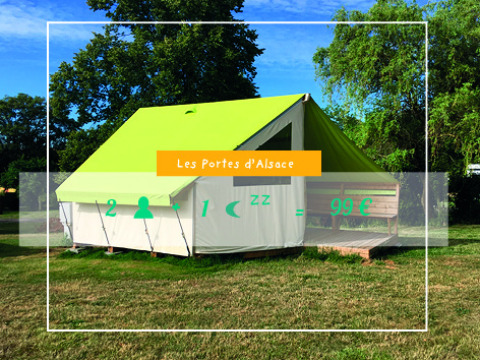 Tienda safari Slow Life stay - Ecolodge en entorno verde, precio para dos personas por noche indicado.