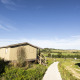 Safari-telt Ecolodge ved Domaine Seasonova Saâne et Mer i Frankrig med udsigt over grønne marker
