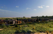 Lodges modernes du Cube Exclusif à EuroParcs De Zeeuwse Duinen, entourés de paysages côtiers néerlandais.