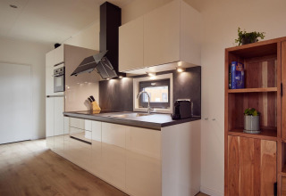 Diseño de cocina moderna en Holiday villa Amalia 6 en Hofparken De Bergvennen, Países Bajos.