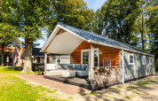 Udendørsbillede af Forest Lodge ved Holiday park De Witte Berg i Holland, omgivet af grønne træer.