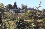 Vista sul Chalet Marron al Camping & Ferienpark Brilon in Germania, circondato dal verde e cielo sereno.