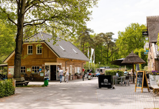 Foto af campingområdet ved Luna Lodge safari telt, Camping de Noetselerberg, i smukke grønne omgivelser.